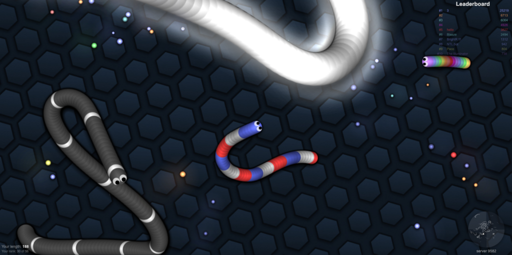 slither.io 플레이 화면