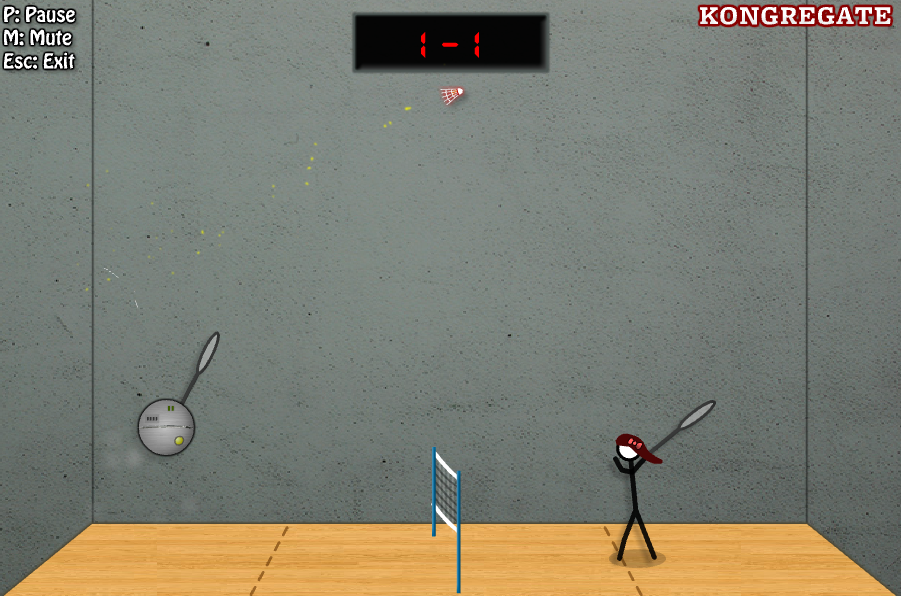 2인용 배드민턴 게임 (Stick Figure Badminton 2) Playing