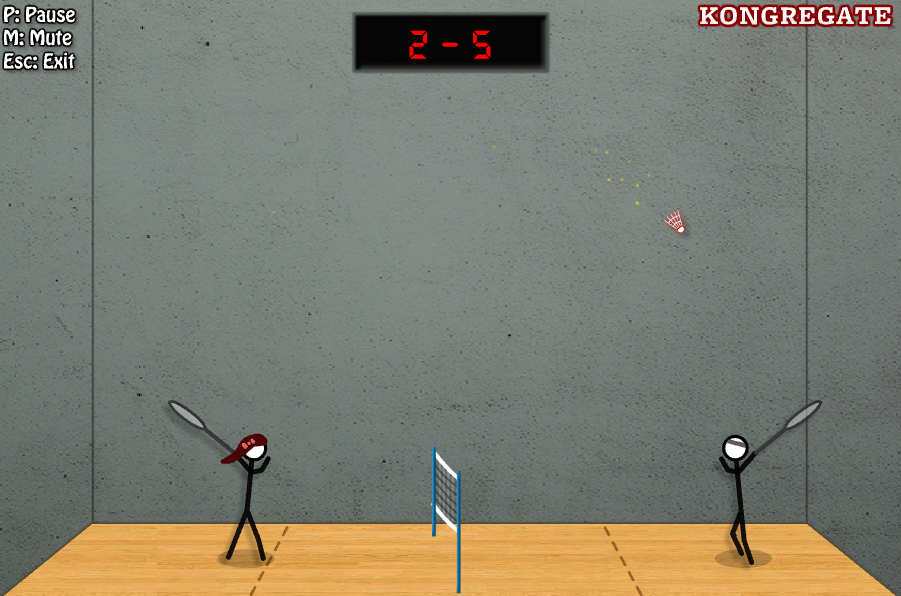 2인용 배드민턴 게임 (Stick Figure Badminton 2) Playing