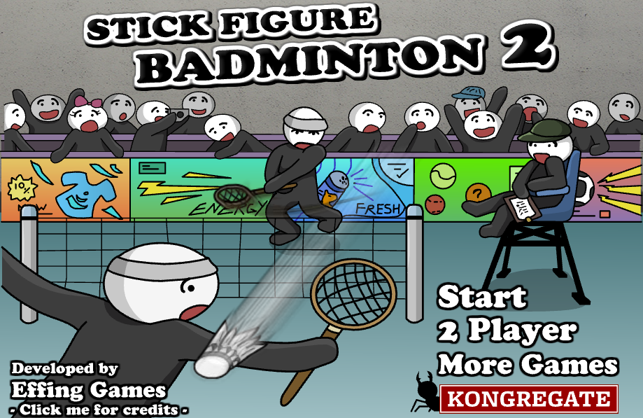 2인용 배드민턴 게임 (Stick Figure Badminton 2)