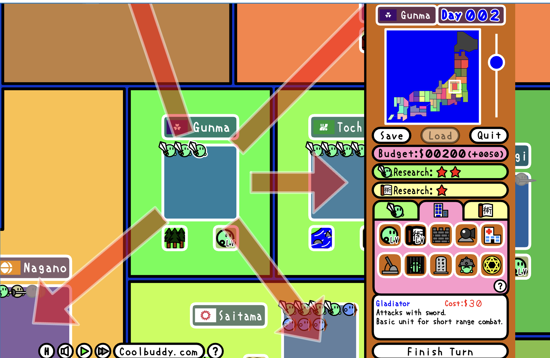 The Great War of Prefectures - Playing