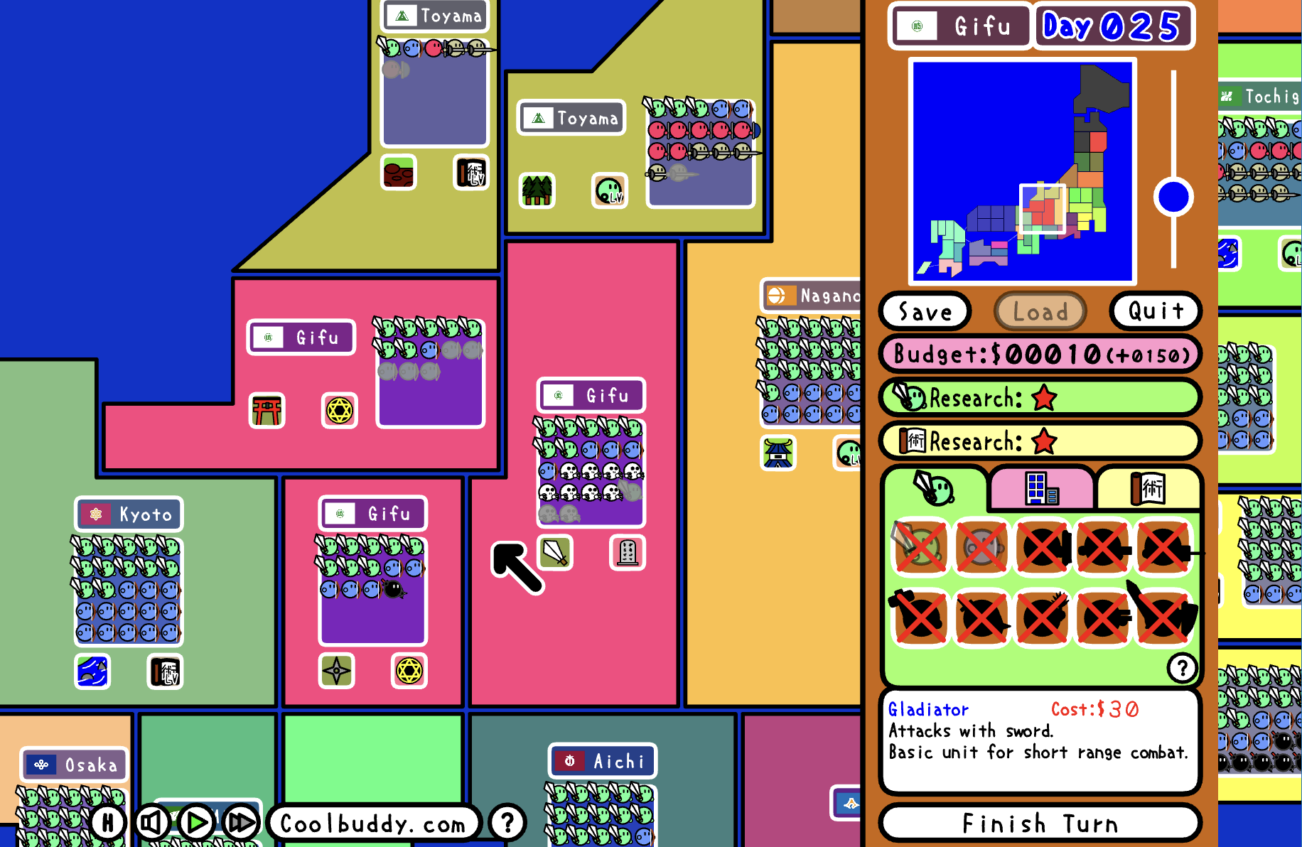 The Great War of Prefectures - Playing