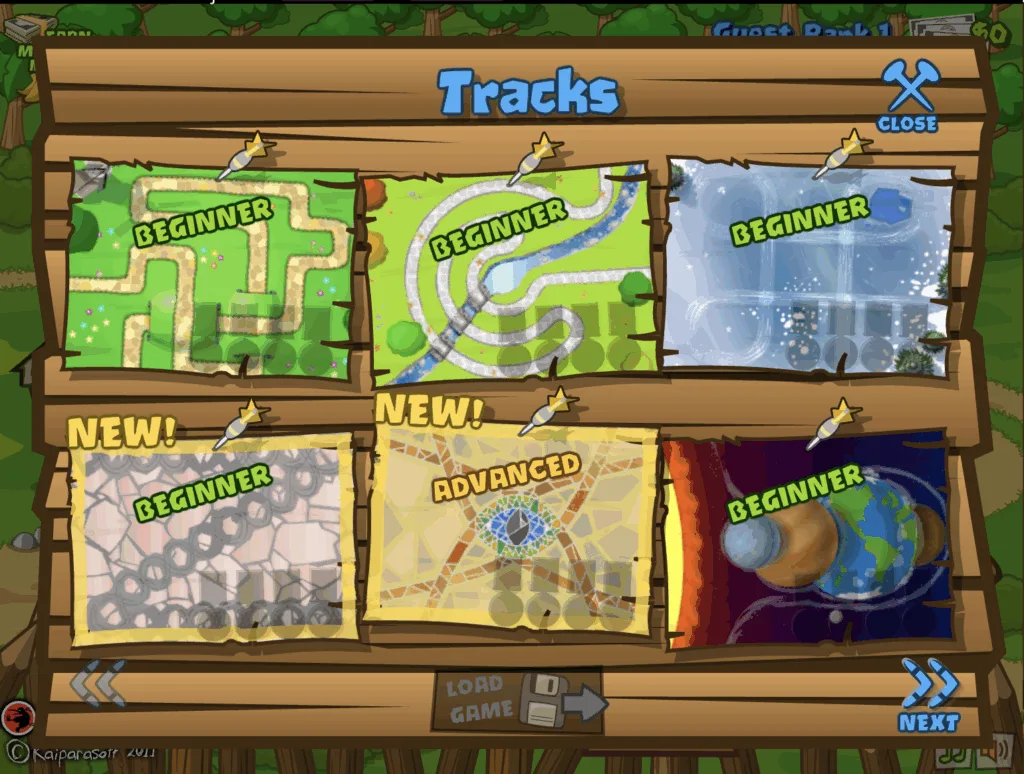 Bloons TD 5 - Tracks