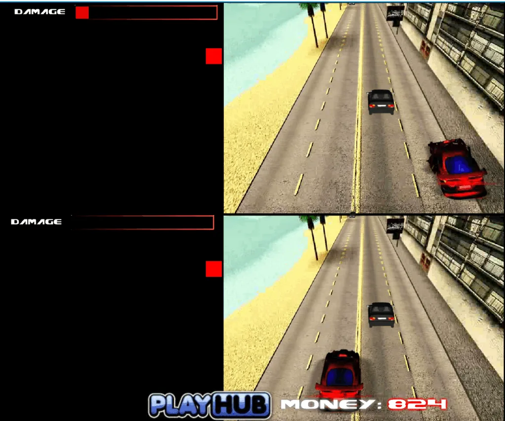 Red Driver 2 - 2 Players Playing