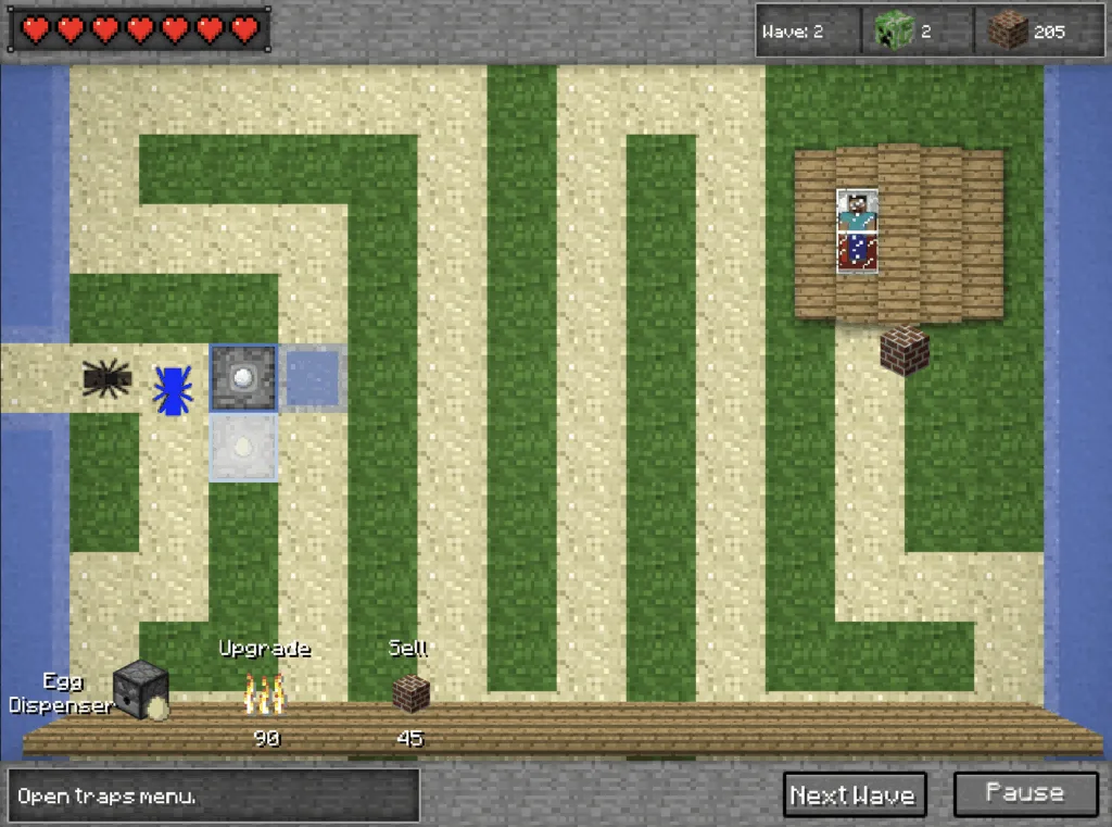 Minecraft Tower Defense - spiders