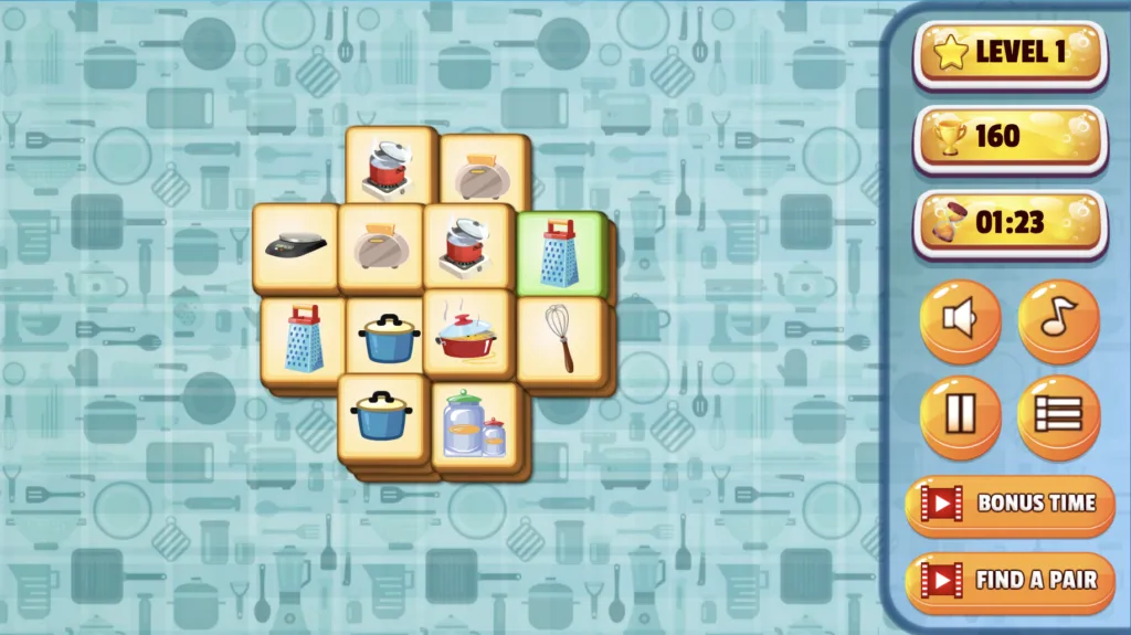 Kitchen Mahjong - Level 1 Playing