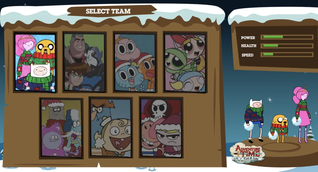 Cartoon Network Snow Brawl Fight - Select Team