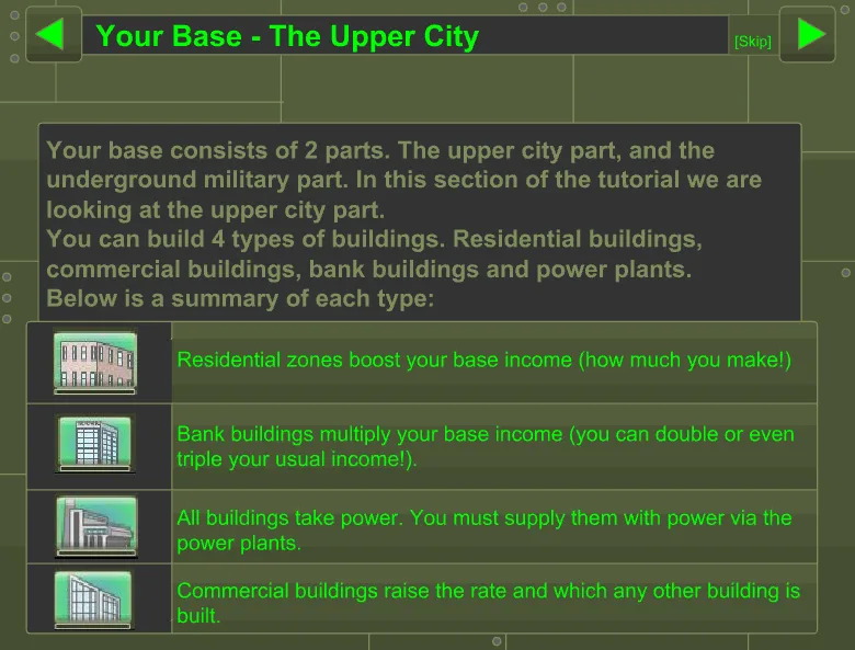 Underground Army - Your Base - The Upper City
