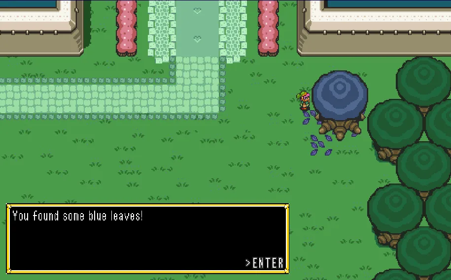 Zelda Valentine's Quest - blue leaves