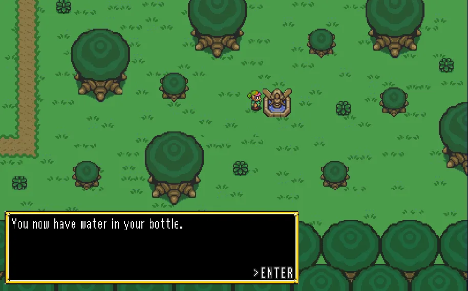 Zelda Valentine's Quest - water in bottle