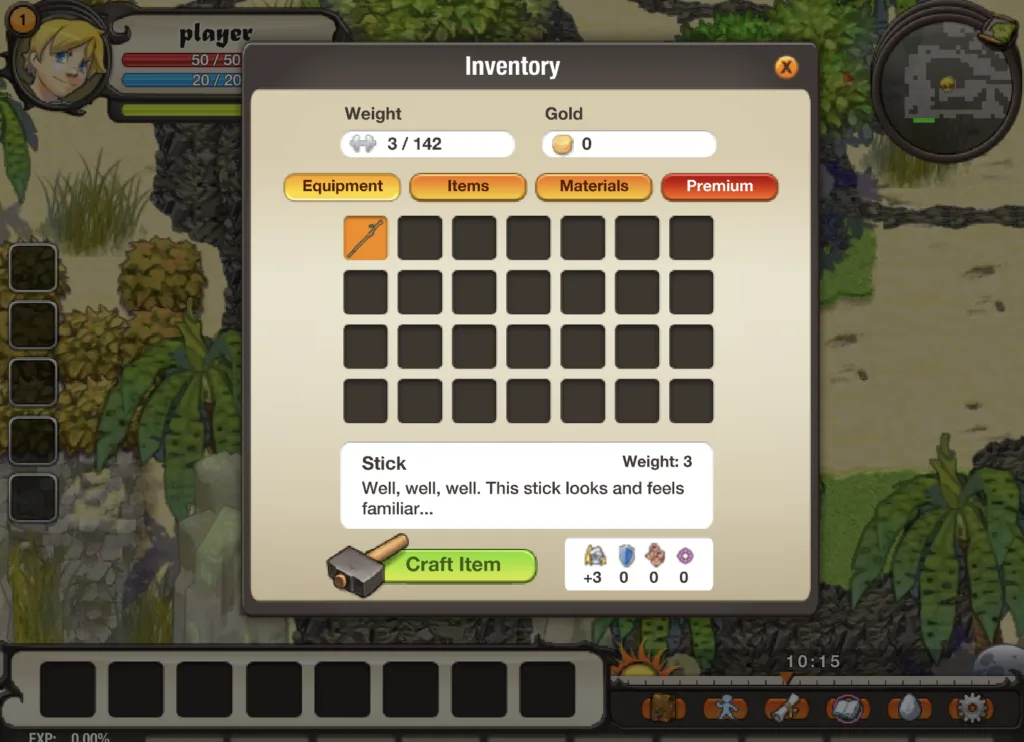 Castaway 2 - Inventory