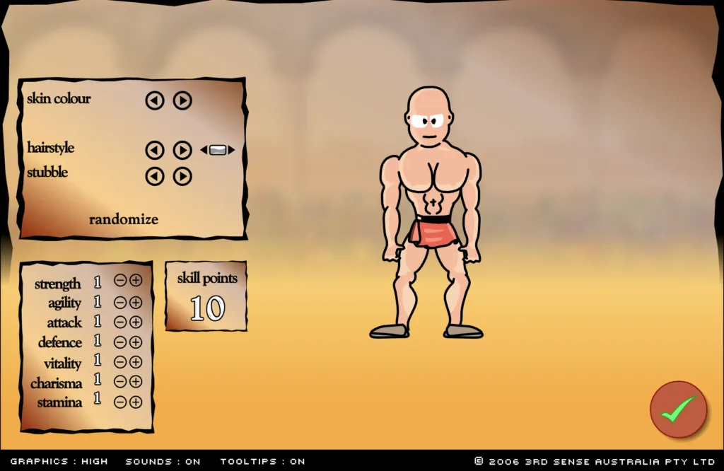 Sword and Sandals - Stats