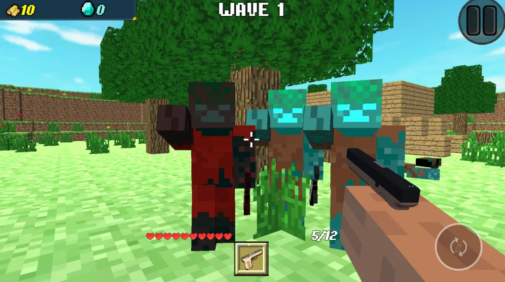 Mine FPS Shooter: Noob Arena - Playing